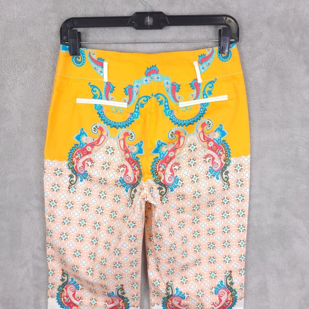 Taka Pants Womens Small Paisley Straight Artsy Boho Whimsical Festive Casual - Picture 13 of 14